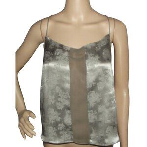 La Fee Verte Cami Women Large Silk Green Floral Babydoll Fairy Y2K camisole tank